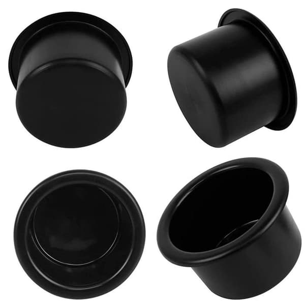 Universal bilkopholder sæt med 4 - 4 stk, sort, 8x8cm - kopholder til bil, båd, lastbil, sofa, kontor - bil