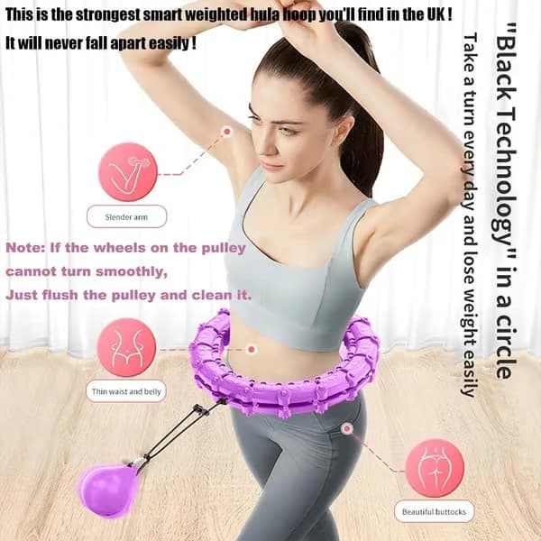 Smarte Hula Ring Hoops, Pink 24 knuder