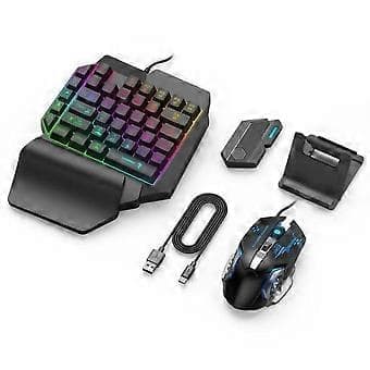 Gamepad Mobil för PUBG Controller Gaming Tangentbord Muskonverterare Bluetooth för IOS Android Speladapter, Mix SE Set