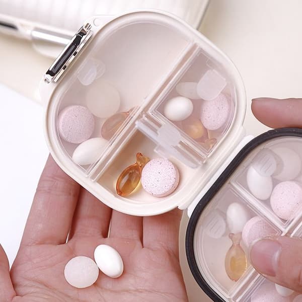 7-dagars pillerorganisatörer (2-pack) - Liten + Stor - Beige