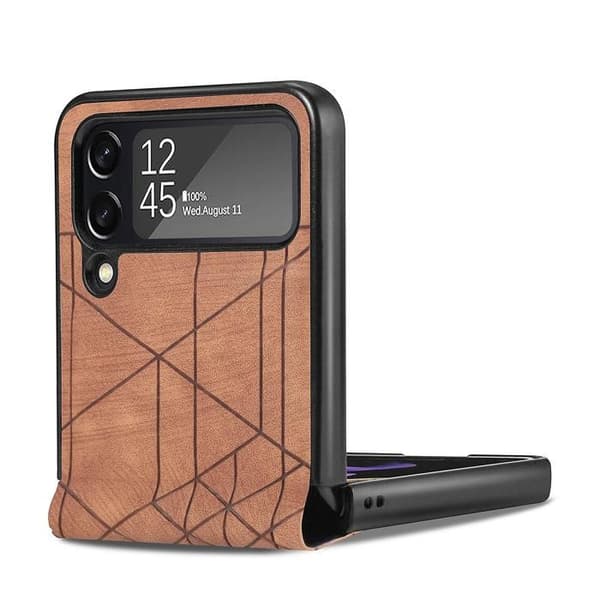 Randigt polyuretanfodral kompatibelt med Samsung Galaxy Z Flip 4