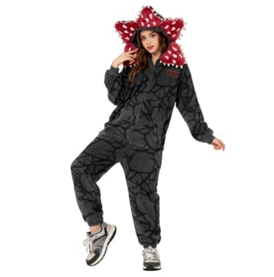 Demogorgon Kostym Onesie - Stranger Things Fleece Pyjamas, Varma Halloween Jul Sovkläder S