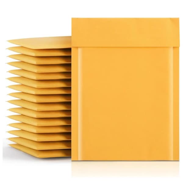25 dobbeltlags boblekuverter af kraftpapir.