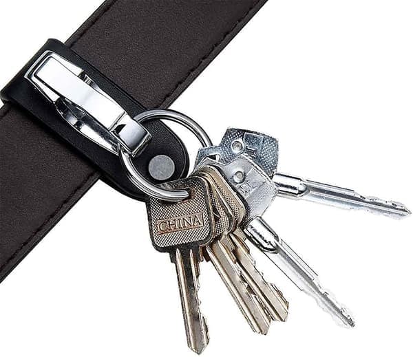 Men's Keychain, Leather Belt Keychain with Belt Loop, Belt Key Holder, Keychains with Detachable Keychain for Men
