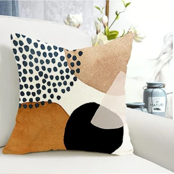 Sæt med 4 linned pudebetræk Moderne Boho Sofapude Abstrakt mønster til soveværelse Udendørs pudebetræk 45x45cm
