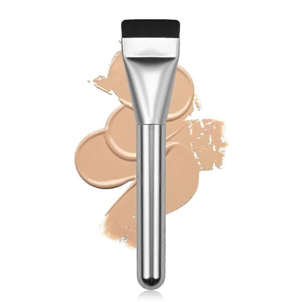 Flad Foundationbørste, Koreansk Makeupbørste Spatel Ansigtsbørste til Flydende Foundation, Premium Ansigts Ma