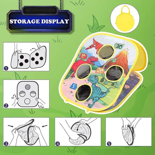Sækpose-spil til børn 3-8 år, foldbart Cornhole-sæt, udendørs og indendørs spil, gave til drenge til fødselsdag eller jul