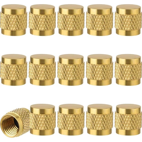 Messing flarehætter – 15 stk. 1/4\" med O-ringsforsegling til AC- og hydrauliksystemer