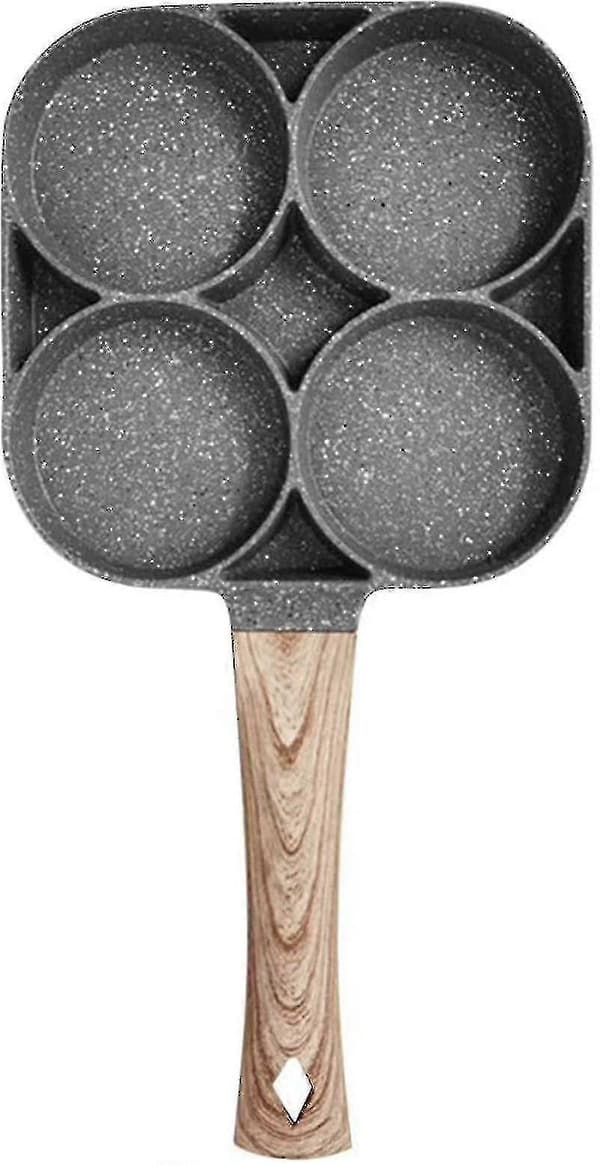 Non-stick stekepanne, stekepanne for egg og hamburger, 4-hull