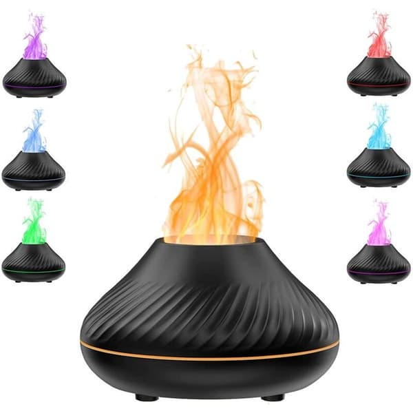 Flamme Luftfugter Æterisk Olie Diffuser, Aromaterapi Diffuser, Super Stille Bærbar Luftfugter med Automatisk Slukning