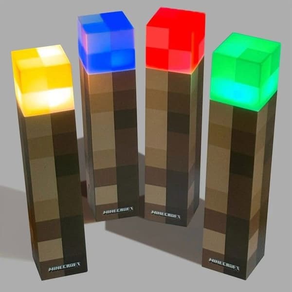 ROBA LED Lommelygte - Minecraft - USB Genopladelig - 4 Farver - Vægmontering