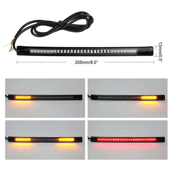 1 stk, 48 LED Bremselys til Motorcykel Bil Cykel Blinklys Lysstribe 12V