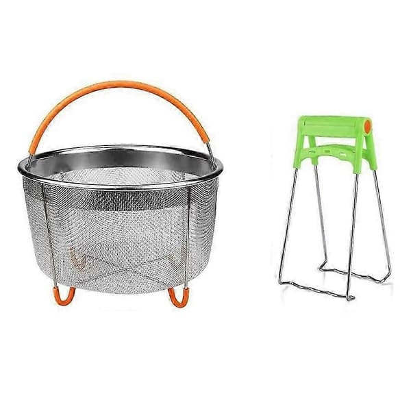 Dampkurvsæt i rustfrit stål, Instant-Pot tilbehør til Ninja Foodi trykkoger og Multi