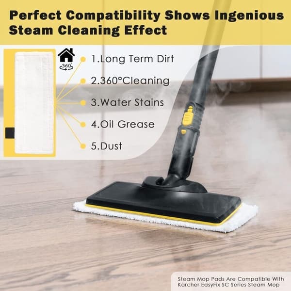 Sett med 5 mikrofiberputer kompatible med Karcher EasyFix SC2 SC3 SC4 SC5 damprengjørere, erstatningsputer for dampmopper, rengjøringstilbehør