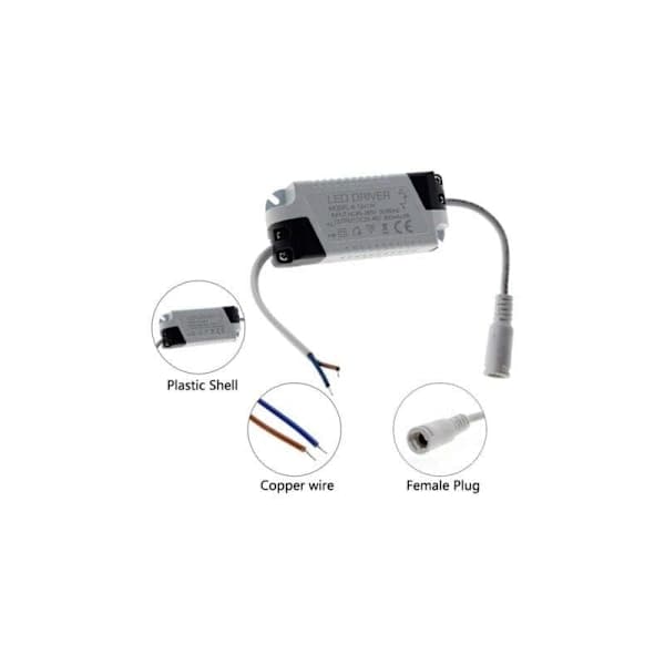 2x LED-driver, 1-3W transformer til LED-loftlampe, LED-panel strømforsyning, DC-stik til LED-loftlampe (1-3W)