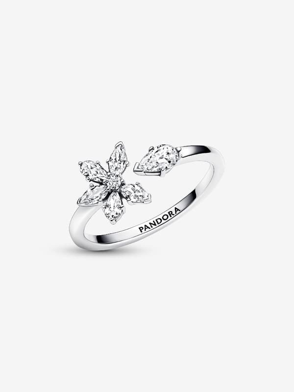 Pandora - Mousserende Herbarium Cluster Åben Ring - Sterlingsølv Omkreds: 56mm Circumference: 56mm