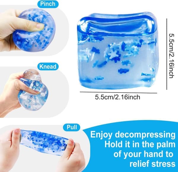 Fidgetleksak Nice Cube 1-pack, Squishy Ice Cube Stressboll Mjuk Klämleksak, Anti-Stress Sensorisk Leksak, Present för Barn & Vuxna, Stresslindring 2st 2pcs