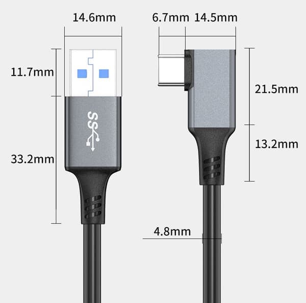 Galaxy S10 Laddare USB Typ-C Kabel 90 Grader Slitstark Nylon
