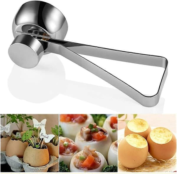 nuoshen Egg Topper, Eggeskallkutter i rustfritt stål Kjøkken Eggåpner Verktøy Eggknekker Fjerner Eggeskallseparator for harde og bløtkokte egg