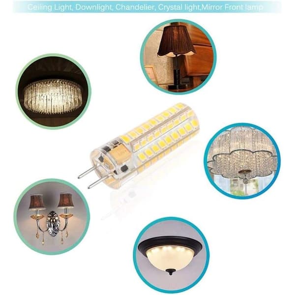 12V G6.35 72 SMD2835 Silikon Varm Hvit LED-pære, tilsvarer 60W Halogenlampe for Belysning