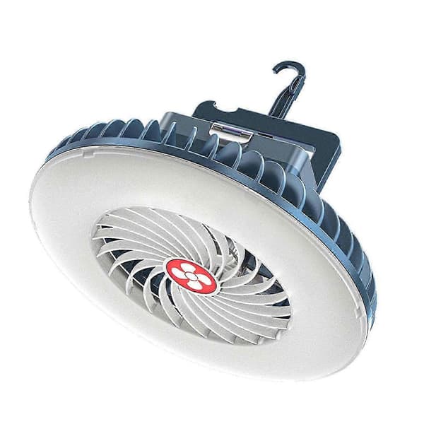 Campingventilator med LED USB Batteridrevet Ventilator til Telt Bil Nødsituation