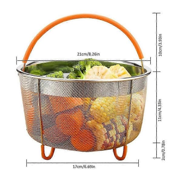 Dampkurvsæt i rustfrit stål, Instant-Pot tilbehør til Ninja Foodi trykkoger og Multi