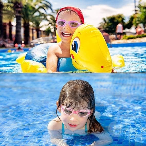 Simglasögon för barn, 2-pack simglasögon för barn flickor pojkar och barn i åldern 4-16 år