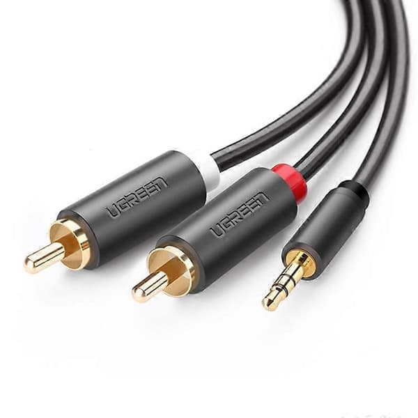 UGREEN 10512 3-meter 3.5mm han til 2RCA han stereo lydadapter Y-kabel