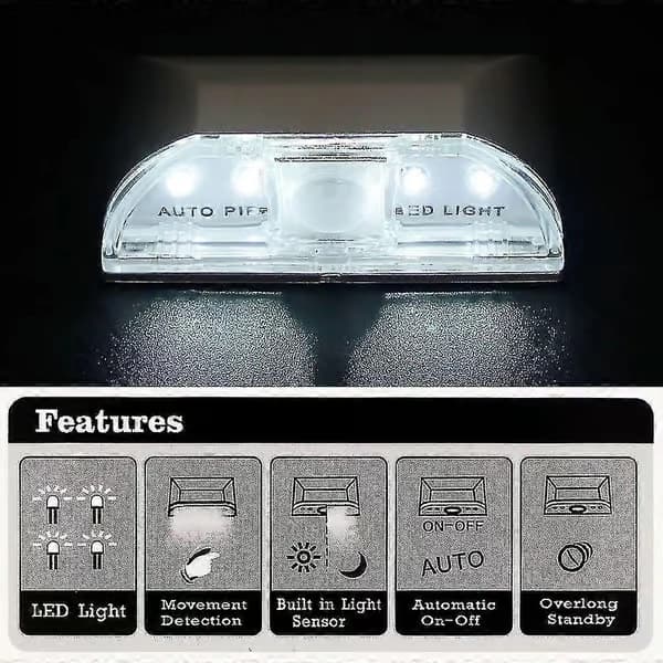 2-pak nøglehulslampe, 4 LED-lys