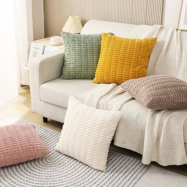 Firkantet putetrekk + putekjerne seng sofa hjem stol bil dekorasjon gave (himmelblå)