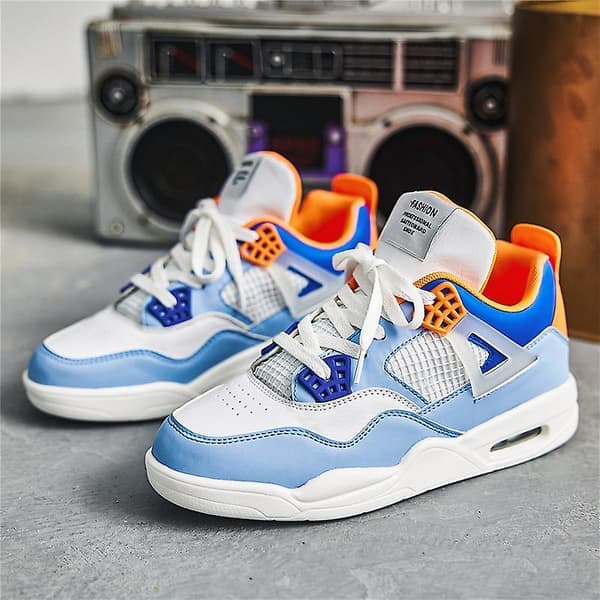 Herre Sneakers Åndbare Løbesko Mode Dame Sportssko 02 HvidBlå 44 WhiteBlue 44