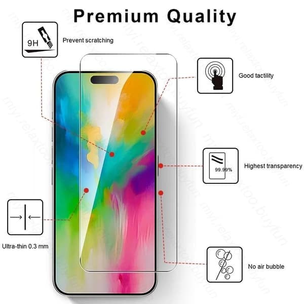 Skärmskydd – 4-pack 9H härdat glas för iPhone 16e/16/17/Pro/Max/Air – Välj modell For Iphone 16e