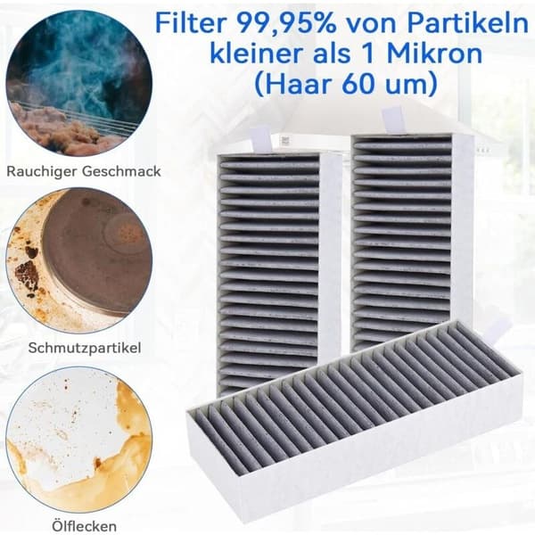 Pakke med 4 aktive kulfiltre