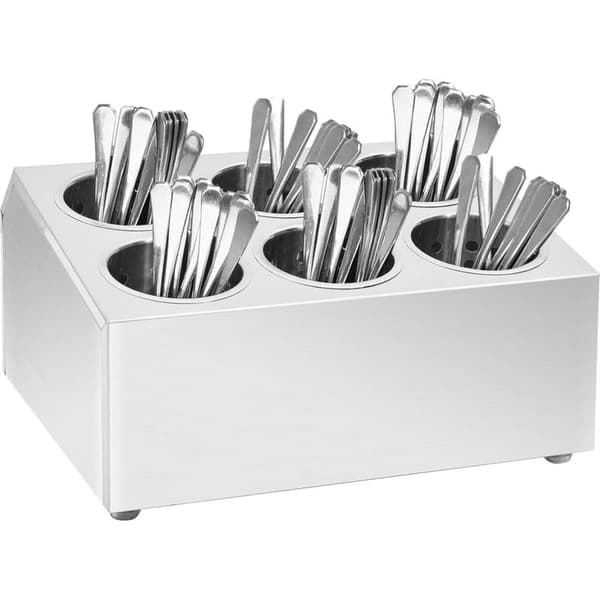 vidaXL Bestikbakke med 6 rum, firkantet, rustfrit stål