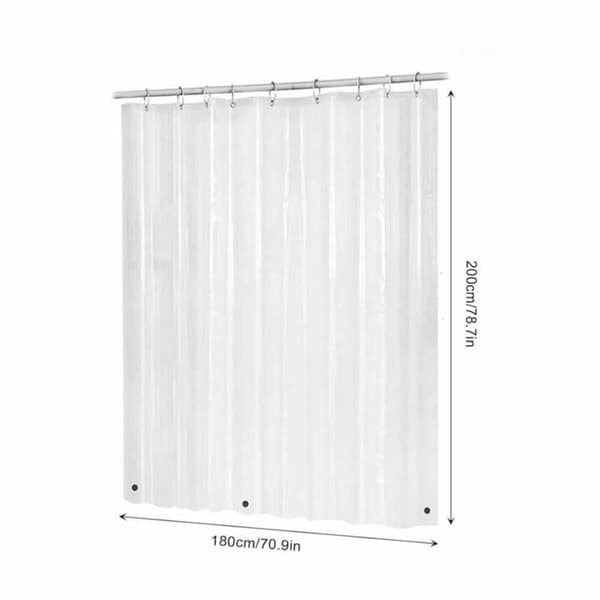 Transparent duschdraperi, storlek 180x200 centimeter, med 3 magneter
