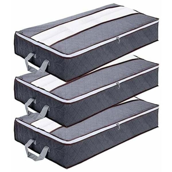 Förvaringsväska under sängen, stor vikbar förvaringsväska under sängen i non-woven, förvaringsväskor för täcken, filtar, kuddar