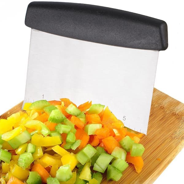 Deigskrape og kutter i rustfritt stål, bakeredskap, deigskrape, multifunksjonell kake- og pizzaskrape