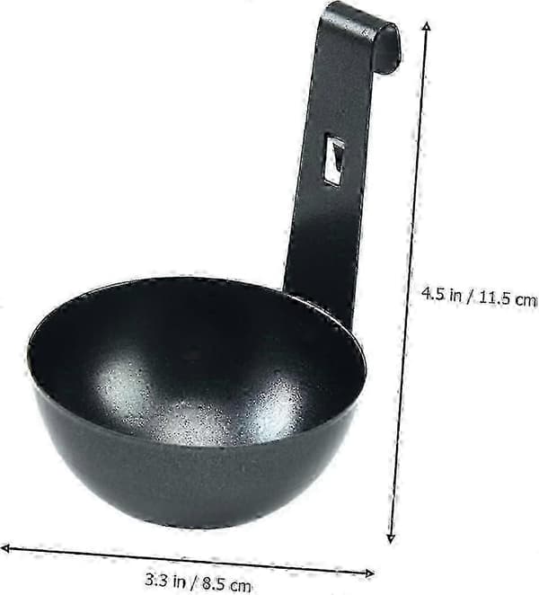 Posjerte eggkopper 2 stk eggkoker mikrobølgeovn kokekar eggdamper svart rustfritt stål posjert egg