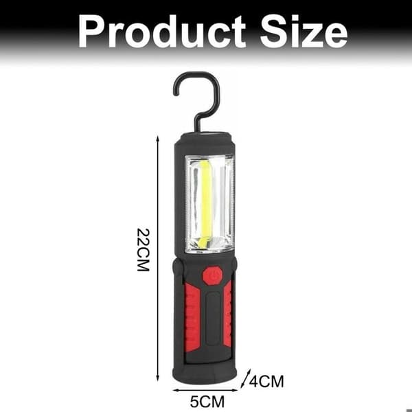 Arbejdslampe - Genopladelig - Med magnetisk base - Rød
