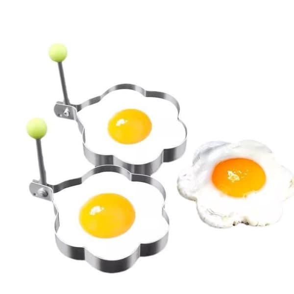 Rund æggeform i rustfrit stål A1V-model, køkken, kærlighed, bento risbold, spejlægsform. (4 stk.)