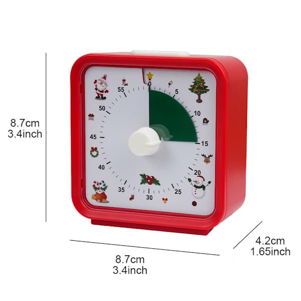 Visuell Timer 60 Minutter for Barn, Læring, Klasserom og Møter - Justerbart Volum med Magnet Rød Red