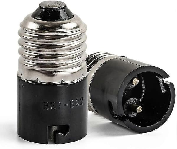 Fineled E27 - B22 lampun sovitin - muunnin, E27 Edison - B22 bajonettikannan muunnin (3 kpl)