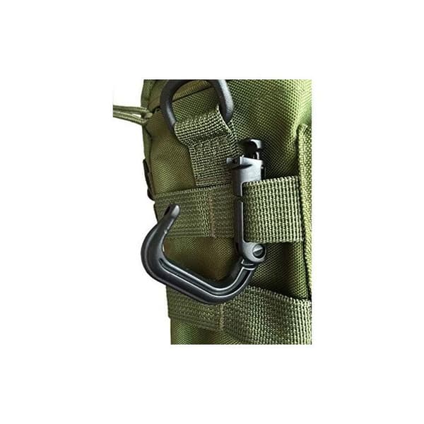 (38×55×5) Sort karabinhage med D-ring til 2,5 cm webbing, Molle, taktiske rygsække og tasker, fastgørelse til