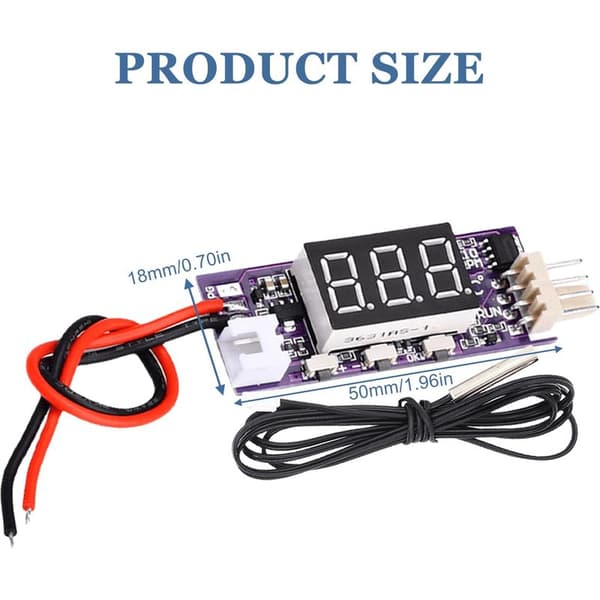 PWM Viftehastighetskontrollmodul, DC 12V 3A 4-leder PWM - PWM viftehastighetskontroll - Automatisk temperaturregulator - 3000mA NTC viftesensor