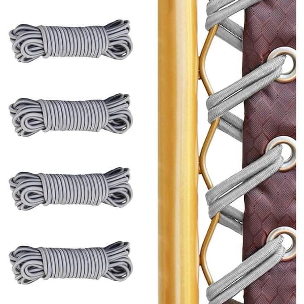 4 udskiftningsreb, 4 elastiske snørebånd, til foldbar liggestol, hvilestol, chaiselong