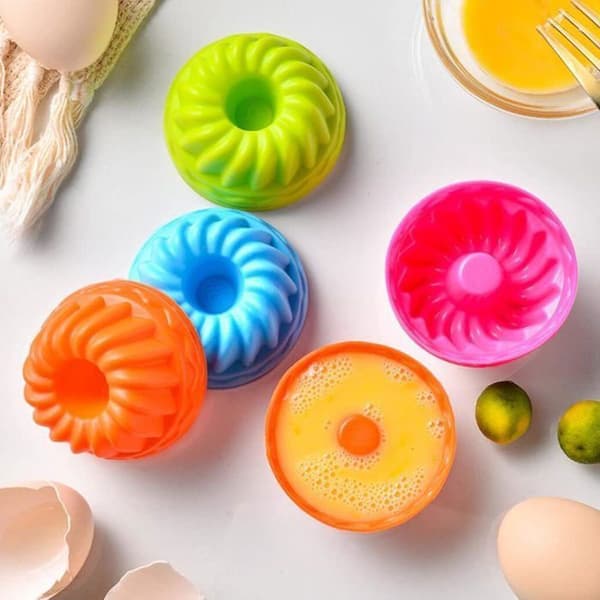 Mini silikone kugelhopf forme - 24 stk, genanvendelige, 8 farver - Velegnet til kager, chokolade, buddinger