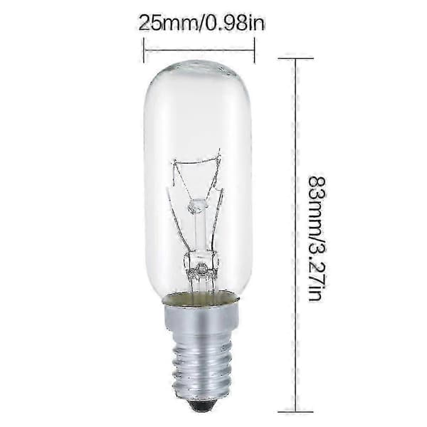 4-pakning E14 40w, T25 230v Varmhvit 2700k Dimbar Glødepære for Ventilator