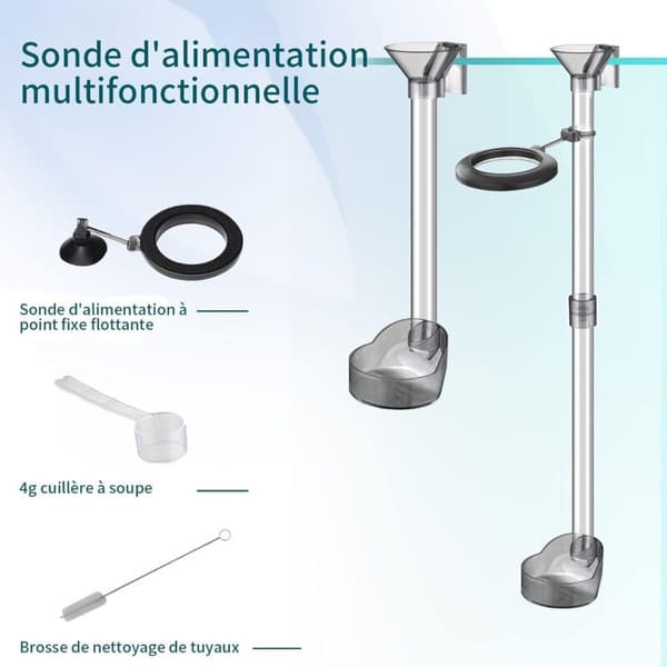 Samlet foderrør, akvariefoderrør, to foderpositioner til øvre og nedre fisk (21-37 cm)