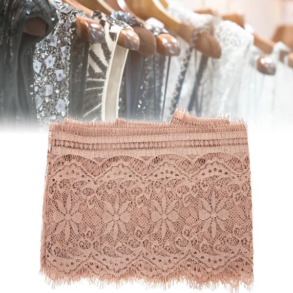 14,5 cm polyester silke klær broderi blonder DIY kjole håndverk stoff klær dekorasjon rosa