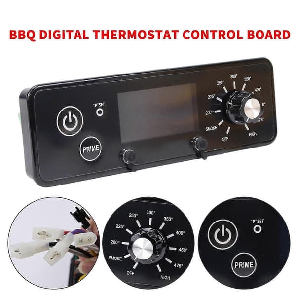 Sort Digital BBQ Termostat Kontrolpanel til Pit Boss Træovnsgrill med LCD-display Kompatibel med Pit Boss P9 Model jdy